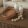 70541 - Thala Medium Brown Round Wicker Tray (Set of 2)