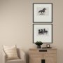 16149 - Zwarte Paarden (Set of 2) by Leo Gestel Hand-Embellished Framed Artwork Matted under Glass
