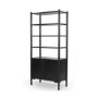 71308 - Phil Black Wood 2 Door 3 Shelves Open Shelving Unit 