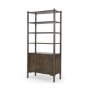71307 - Phil Dark Brown Wood 2 Door 3 Shelves Open Shelving Unit 