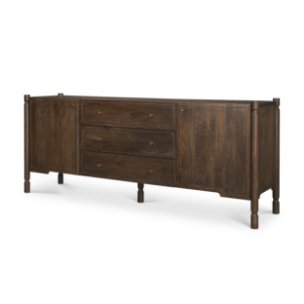 Phil Dark Brown Wood 2 Door 3 Drawer Closed Sideboard