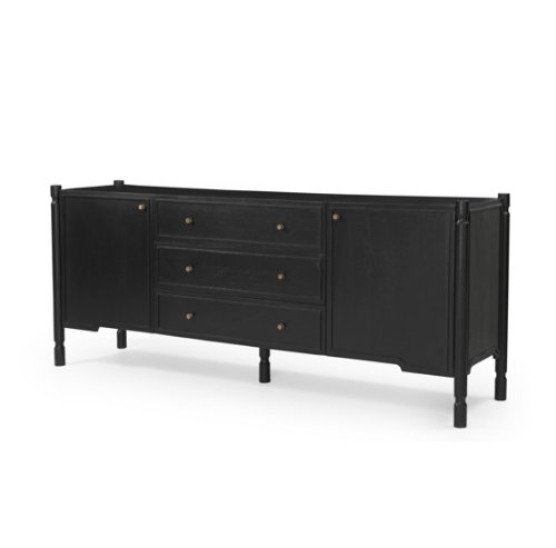 71300 - Phil Black Wood 2 Door 3 Drawer Closed Sideboard