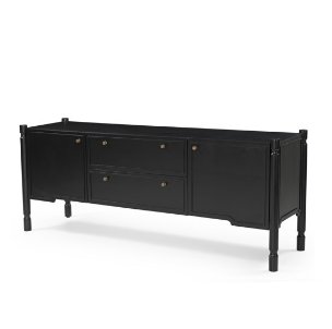 Phil Black Wood 2 Door 1 Drawer w/ Pull Down Media Console 