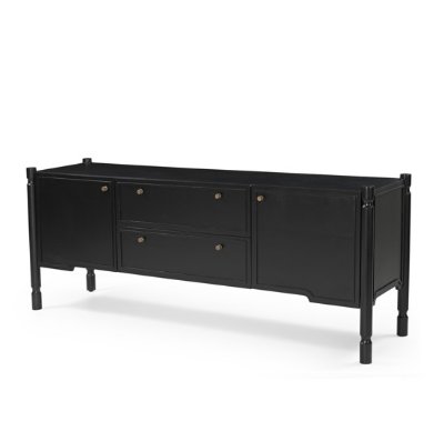 71302 - Phil Black Wood 2 Door 1 Drawer w/ Pull Down Media Console 