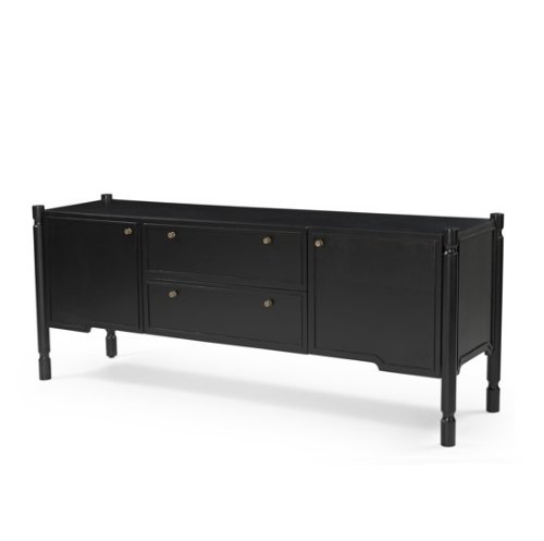 71302 - Phil Black Wood 2 Door 1 Drawer w/ Pull Down Media Console 