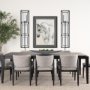 68423-AB - Noah 12.2x55 Black Metal w/White Fabric Shade Rectangular Wall Sconce 