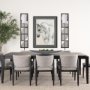 68985-AB - Navin 10x46.5 Black Metal Body White Fabric Shade Rectangular Wall Sconce 