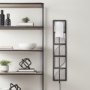 68985-AB - Navin 10x46.5 Black Metal Body White Fabric Shade Rectangular Wall Sconce 