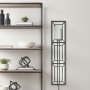 68423-AB - Noah 12.2x55 Black Metal w/White Fabric Shade Rectangular Wall Sconce 