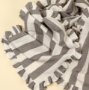 IN6248 - Ruffle Thick Stripe Table Runner - 112"L, Grey