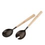 IN7114 - Maple Wood Salad Servers S/2, Tumbled Black