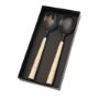 IN7114 - Maple Wood Salad Servers S/2, Tumbled Black