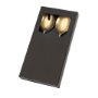 IN7115 - Maple Wood Salad Servers S/2, Tumbled Gold