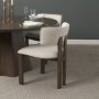71249 - Soho Curved Open Back Cream Chenille Tripod Frame Dining Chair