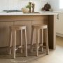 68211 - Brahma 30" Total Height White Washed Wood Stool