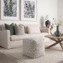 69522 - Farida 6.0L x 16.0W x 16.0H Light Gray Wool and Polyester Patterned Pouf