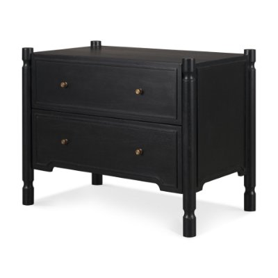 71306 - Phil Black Wood 2 Drawer Accent Cabinet