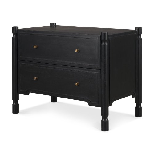71306 - Phil Black Wood 2 Drawer Accent Cabinet