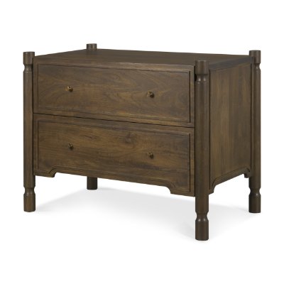 71305 - Phil Dark Brown Wood 2 Drawer Accent Cabinet