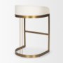 69456V - Hollyfield Cream Fabric Seat W/ Gold Metal Base Bar Stool
