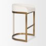 69456V - Hollyfield Cream Fabric Seat W/ Gold Metal Base Bar Stool