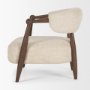 71503 - Lewis Oatmeal Fabric w/ Brown Wood Open Back Accent Chair