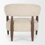 71503 - Lewis Oatmeal Fabric w/ Brown Wood Open Back Accent Chair