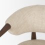 71503 - Lewis Oatmeal Fabric w/ Brown Wood Open Back Accent Chair