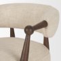 71503 - Lewis Oatmeal Fabric w/ Brown Wood Open Back Accent Chair