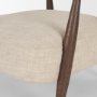 71503 - Lewis Oatmeal Fabric w/ Brown Wood Open Back Accent Chair