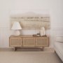 69896 - Grier 65" Light Brown Wood w/ Cane Media Console