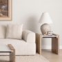 69910 - Athens Light Brown Wood w/ White Marble Accent Table