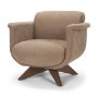 S05027 - Valeria Swivel Chair - Natura 1251 Choco w/ Wood Base