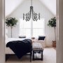 70050 - Selma Black Wood Bead and Metal Chandelier