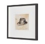 16218 - Fedora by Mercana Studio Hand-Embellished Textured Framed Artwork Matted under Glass