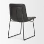 67605 - Thornton I Dark Brown Faux-Leather Seat Black Iron Frame Dining Chair