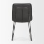 67605 - Thornton I Dark Brown Faux-Leather Seat Black Iron Frame Dining Chair
