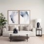 69978-AB - Larkin White Marble Top w/ Dark Brown Wood Shelf Oval Coffee Table