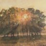 16216 - Horizon's Glow by Mercana Studio Hand-Embellished Textured Framed Artwork Matted under Glass