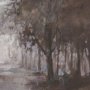 16244 - Peaceful Forest I by Mercana Studio Hand-Embellished Textured Framed Artwork Matted under Glass