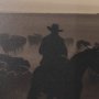 16253 - Golden Hour Cowboy Herd by Andreas Magnusson Textured FramedPhoto Print Matted under Glass