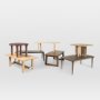 70814-AB - Sonomi Brown 59" Round Solid Rubber Wood w/Oak Tabletop Dining Table