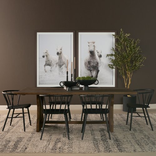 71351-AB - Rooke 84" Solid Wood Extendable Rectangular Dining Table