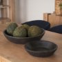 70146 - Nikita Set of 2 Large Black-Brown Reclaimed Wood Bowls