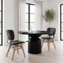 67517 - Haden I Black Faux-Leather Wrap Brown Solid Wood and Iron Base Dining Chair