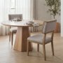 68192 - Tenton I Grey Fabric Wrap Brown Wooden Base Dining Chair