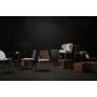 69284 - Inala White Fabric Seat Black Metal Frame Dining Chair