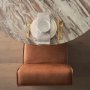 69614 - Damon 19.8L x 26.3W x 31.8H Cognac Brown Faux Leather Dining Chair