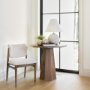 69831V - Cline Cream Fabric Upholstered and Light Brown Wood Dining Chair