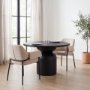 70248 - Brently Dining Chair w/ Oatmeal Fabric & Matte Black Metal Legs
